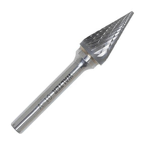 Walter 1/2 inch conical carbide burr, double cut, part 01V018