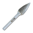 Walter 1/4 inch pointed tree carbide burr, double cut, part 01V044