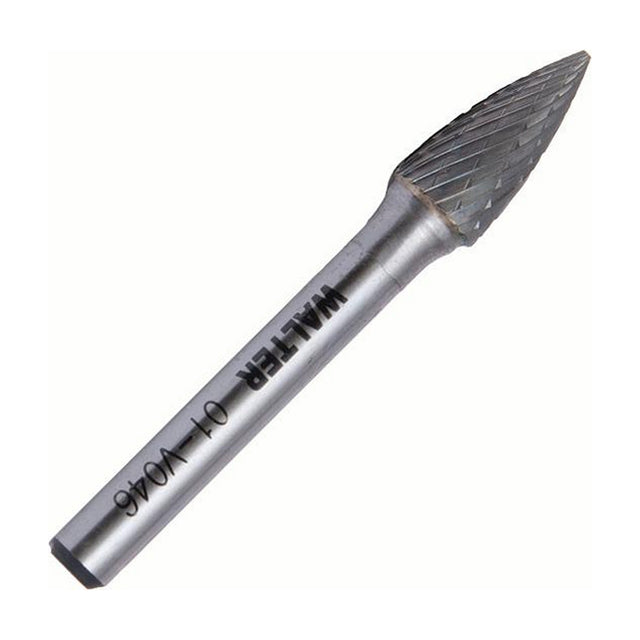 Walter 3/8 inch pointed tree carbide burr, double cut, part 01V046