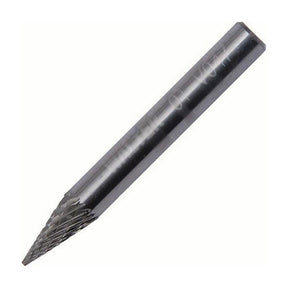 Walter 1/4 inch conical carbide burr, double cut, part 01V047
