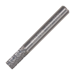 Walter 1/4 inch cylindrical, end cut carbide burr, double cut, part 01V056