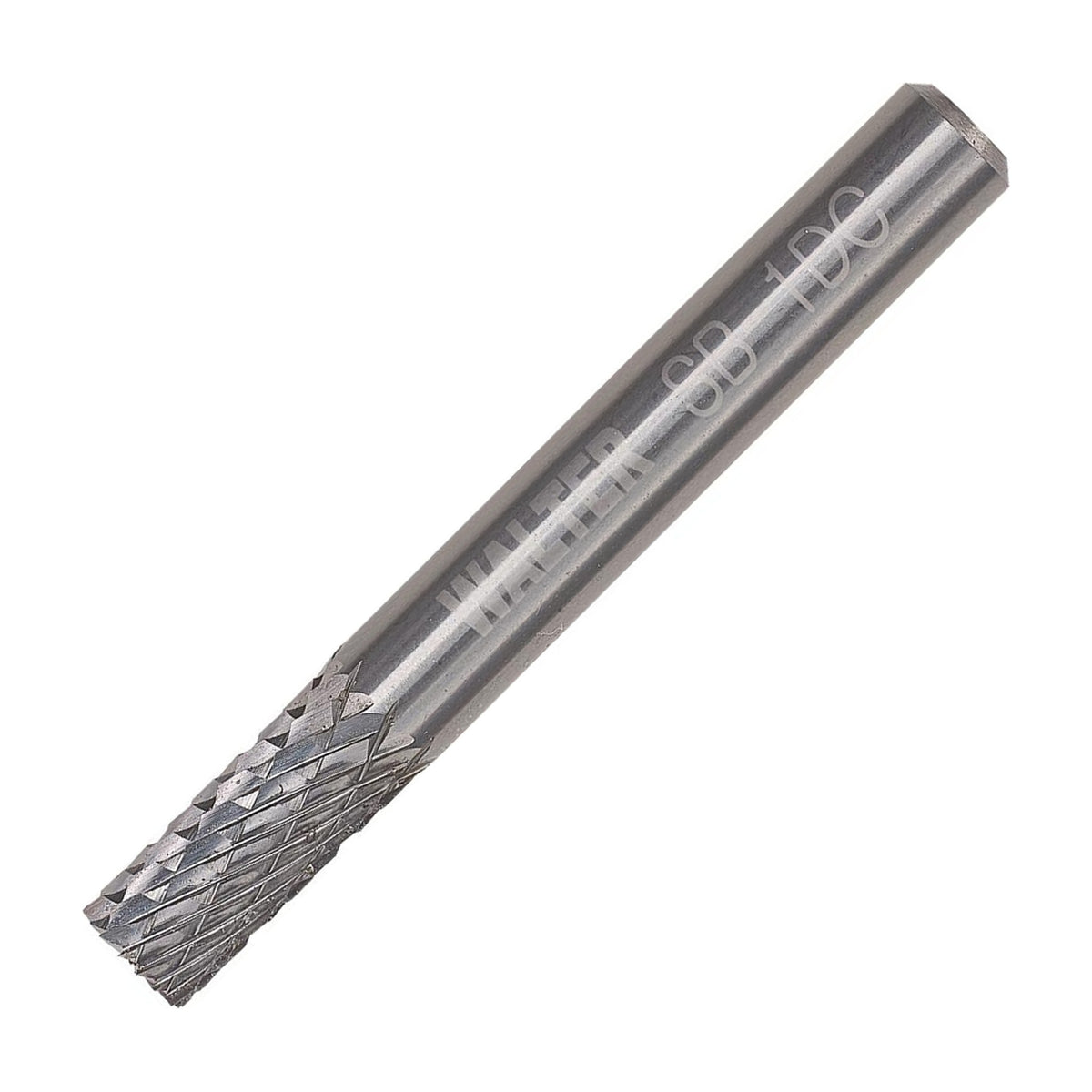Walter 3/8 inch cylindrical, end cut carbide burr, double cut, part 01V057