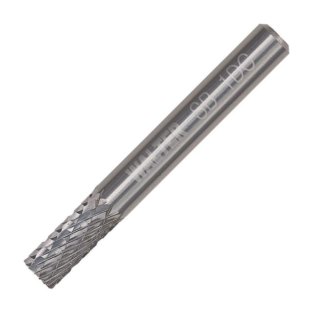 Walter 3/8 inch cylindrical, end cut carbide burr, double cut, part 01V057