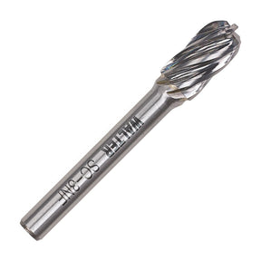 Walter 3/8 inch cylindrical ball nose carbide burr, aluminum / non-ferrous cut, part 01V061