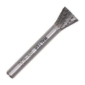 Walter 1/4 inch inverted cone carbide burr, double cut, part 01V070