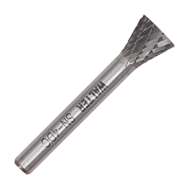 Walter 1/4 inch inverted cone carbide burr, double cut, part 01V071