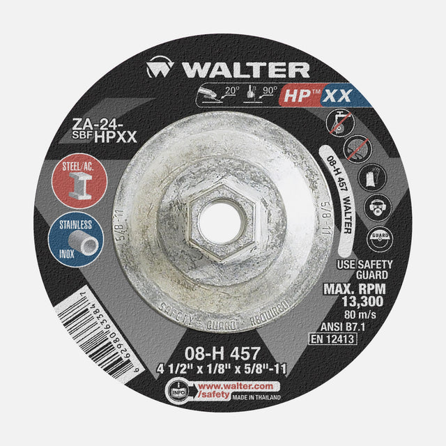 Walter HP XX 4-1/2 inch grinding wheel, part 08H457