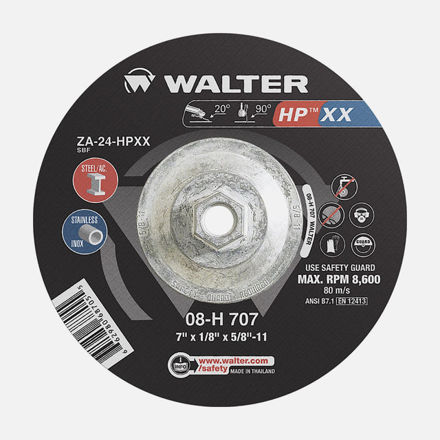 Walter HP XX 7 inch grinding wheel, part 08H707