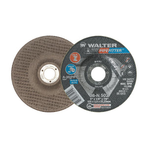Walter 5 inch x 1/8 inch x 7/8 inch PIPEFITTER Grinding Wheel, Type 27, part 08N502