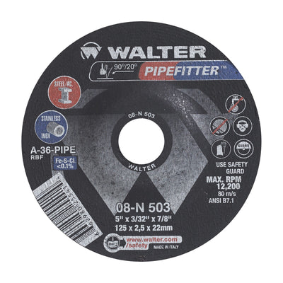 Walter 5 inch x 3/32 inch x 7/8 inch PIPEFITTER Grinding Wheel, Type 27, part 08N503