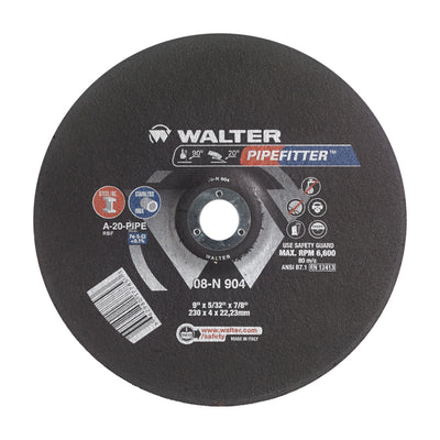 Walter 9 inch x 5/32 inch x 7/8 inch PIPEFITTER Grinding Wheel, Type 27, part 08N904