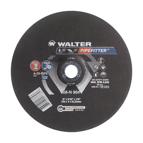 9" x 5/32" x 7/8" PIPEFITTER Grinding Wheel, Type 27