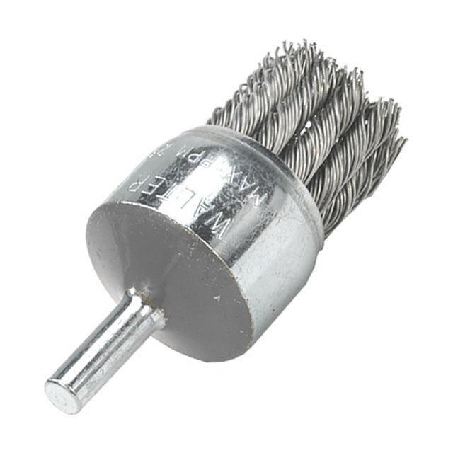 Walter 1-1/8 inch ALLSTEEL Knot-Twisted Wire Mounted End Brush, 1/4 inch Shank, .020 inch Carbon Steel, 09C020, part 09C020