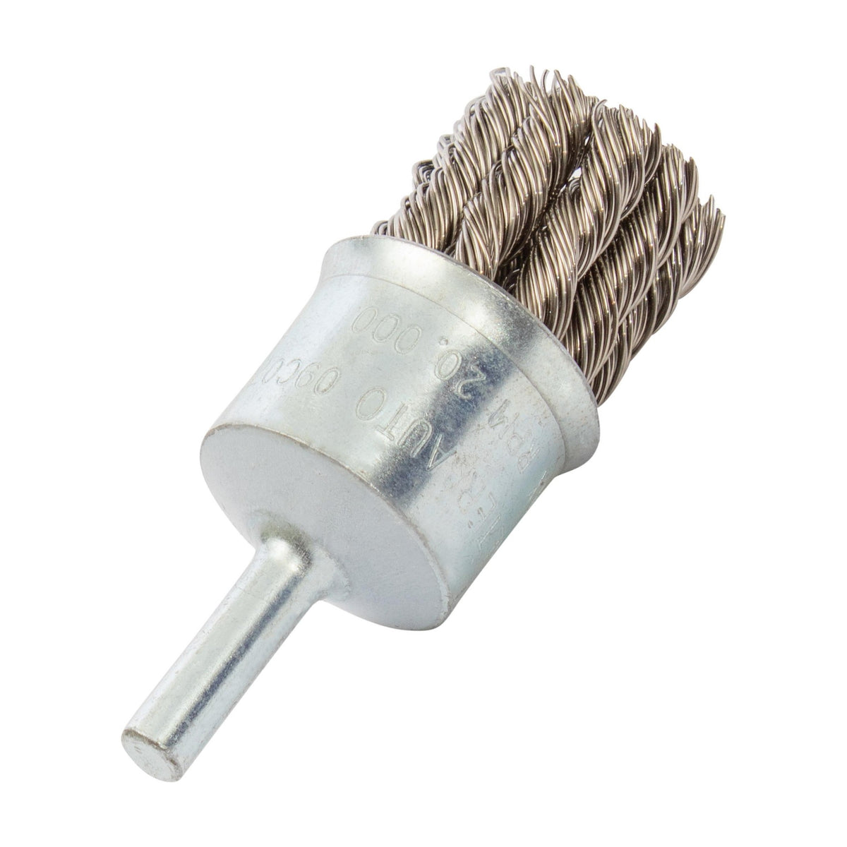 Walter 1-1/8 inch ALLSTEEL Knot-Twisted Wire Mounted End Brush, 1/4 inch Shank, .020 inch Carbon Steel, 09C070, part 09C070