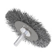 Walter 1-3/8 inch ALLSTEEL Crimped Wire Mounted Wheel Brush, 1/4 inch Shank, .008 inch Stainless Steel, part 09C160