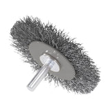2" ALLSTEEL Crimped Wire Mounted Wheel Brush, 1/4" Shank, .0118" Stainless Steel
