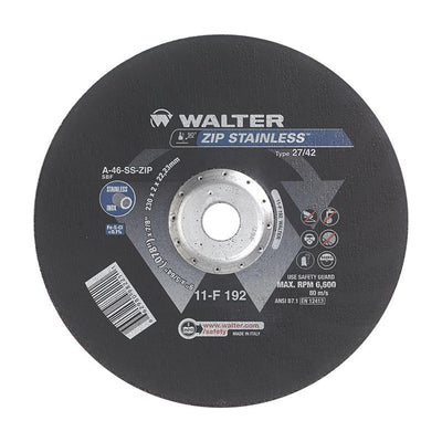 Walter 9 inch x 5/64 inch x 7/8 inch ZIP STAINLESS Cut-Off Wheel, Type 27, part 11F192