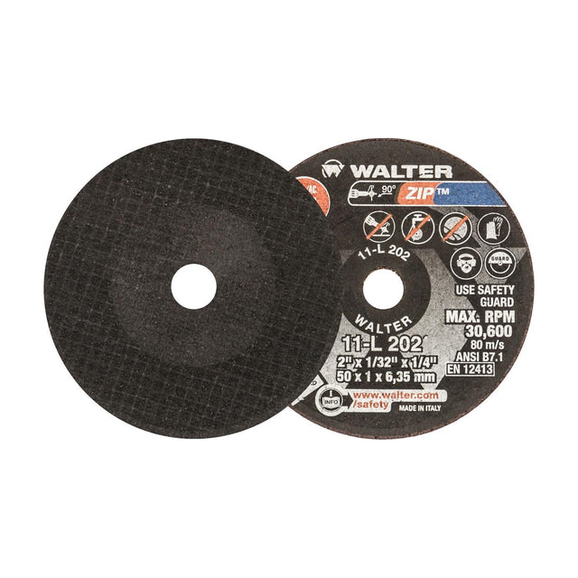 Walter 2 inch x 1/32 inch x 1/4 inch ZIP Cut-Off Wheel, Type 1, part 11L202