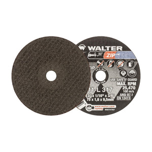Walter 3 inch x 1/16 inch x 3/8 inch ZIP Cut-Off Wheel, Type 1, A-60, part 11L317