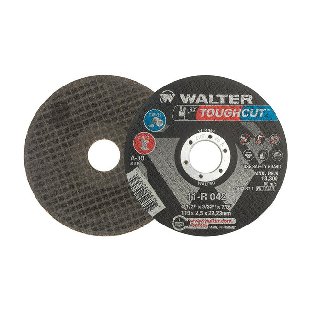Walter 4-1/2 inch x 3/32 inch x 7/8 inch TOUGHCUT Cut-Off Wheel, Type 1, part 11R042