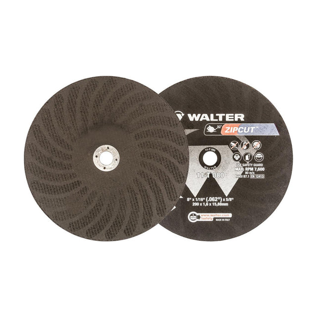 Walter 8 inch x 1/16 inch x 5/8 inch ZIPCUT Cut-Off Wheel, Type 1 for Circular Saws, part 11T080