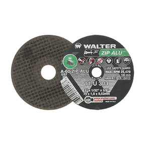 Walter 3 inch x 1/32 inch x 3/8 inch ZIP ALU Cut-Off Wheel, Type 1, part 11U303