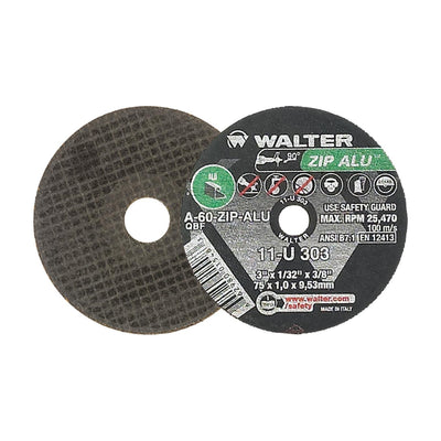 Walter 3 inch x 1/32 inch x 3/8 inch ZIP ALU Cut-Off Wheel, Type 1, part 11U303