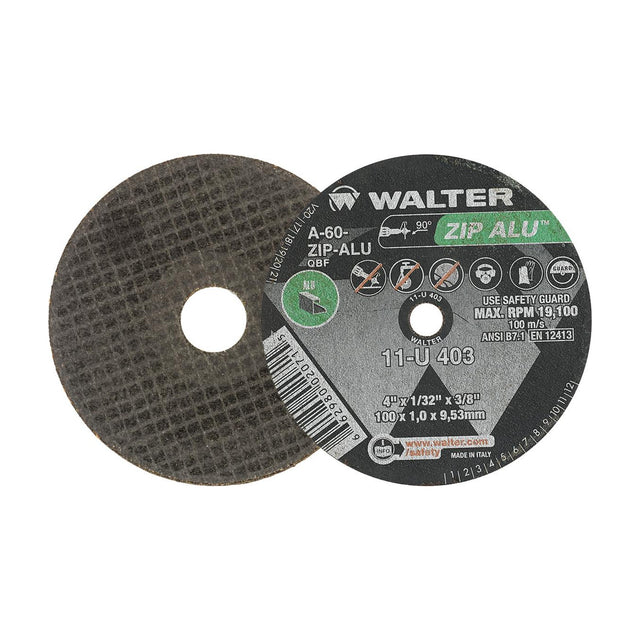 Walter 4 inch x 1/32 inch x 3/8 inch ZIP ALU Cut-Off Wheel, Type 1, part 11U403