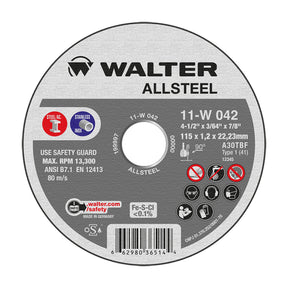 Walter 4-1/2 inch x 3/64 inch x 7/8 inch ALLSTEEL Cut-Off Wheel, Type 1, part 11W042