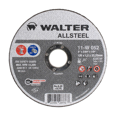 Walter 5 inch x 3/64 inch x 7/8 inch ALLSTEEL Cut-Off Wheel, Type 1, part 11W052