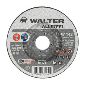 Walter 4-1/2 inch x 3/64 inch x 7/8 inch ALLSTEEL Cut-Off Wheel, Type 27, part 11W142