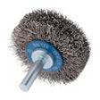 Walter 2 inch x 5/8 inch Crimped Wire Mounted Wheel Brush, 1/4 inch Shank, .0118 inch Stainless Steel, part 13C170
