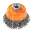 Walter 3 inch x M14 x 2.0 Crimped Wire Cup Brush, .0118 inch Carbon Steel, part 13D302