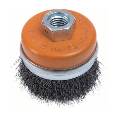 Walter 4 inch x 5/8 inch-11 Crimped Wire Cup Brush, .0118 inch Carbon Steel, part 13D424
