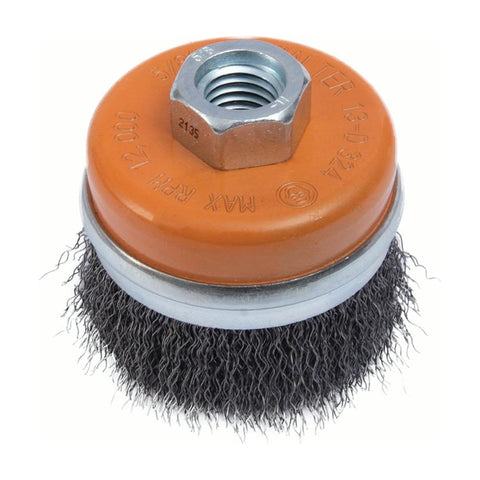 4" x 5/8"-11 Crimped Wire Cup Brush, .0118" Carbon Steel