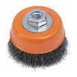 Walter 5 inch x 5/8 inch-11 Crimped Wire Cup Brush, .020 inch Carbon Steel, part 13E504