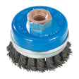 Walter 3 inch x 5/8 inch-11 Knot-Twisted Wire Cup Brush, .020 inch Stainless Steel, part 13G314
