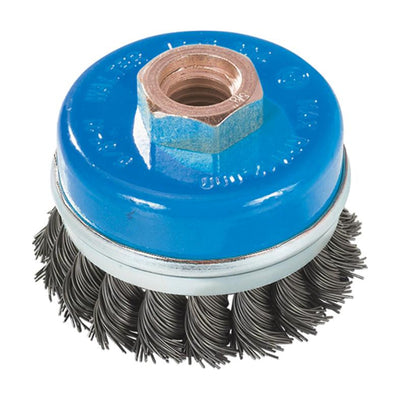 Walter 3 inch x 5/8 inch-11 Knot-Twisted Wire Cup Brush, .020 inch Stainless Steel, part 13G314