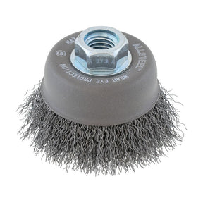 Walter 3 inch x 5/8 inch-11 ALLSTEEL Crimped Wire Cup Brush, .0118 inch Carbon Steel, part 13W301