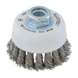 Walter 3 inch x 5/8 inch-11 ALLSTEEL Knot-Twisted Wire Cup Brush, .020 inch Stainless Steel, part 13W312