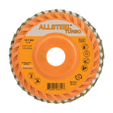 4-1/2" x 7/8" ALLSTEEL TURBO Flap Disc, 40 Grit, Type 27