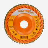4-1/2" x 7/8" ALLSTEEL TURBO Flap Disc, 60 Grit, Type 27