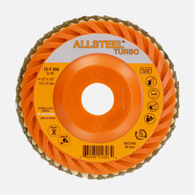 Walter ALLSTEEL TURBO 4-1/2 inch flap disc, part 15Y456
