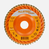 4-1/2" x 7/8" ALLSTEEL TURBO Flap Disc, 80 Grit, Type 27