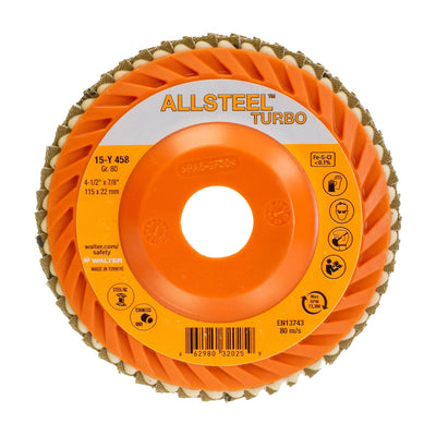 Walter ALLSTEEL TURBO 4-1/2 inch flap disc, part 15Y458