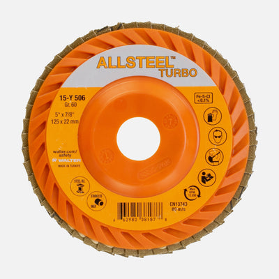 Walter ALLSTEEL TURBO 5 inch flap disc, part 15Y506