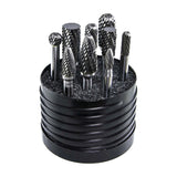 Drillco Carbide Burr Set No. 1, 8 Piece, 1/4" Burrs, 1/4" Shank, Double Cut