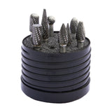 Drillco Carbide Burr Set No. 2, 8 Piece, 3/8" Burrs, 1/4" Shank, Double Cut