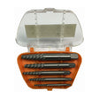 Drillco 5 Piece Screw Extractor Set, #1 to #5, Plastic Case, part 9000ESET