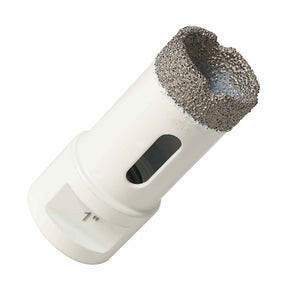 White Diamond tile bit, 5/8”-11 thread, vacuum brazed, dry cutting for porcelain, ceramic, granite, marble